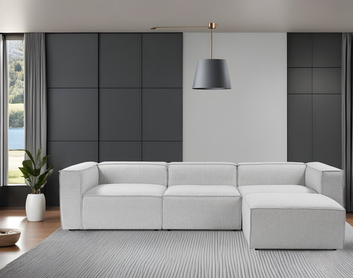 Atelier Del Sofa Sofá Esquinero Gris Lino 297 cm x 190 cm